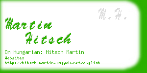 martin hitsch business card